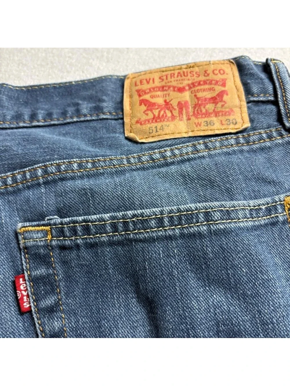Levi's 514 Straight Fit Jeans Mens 36x30 Blue Denim Cotton Pants